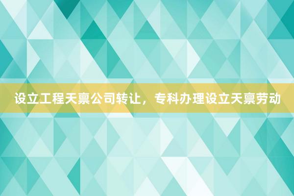 设立工程天禀公司转让，专科办理设立天禀劳动